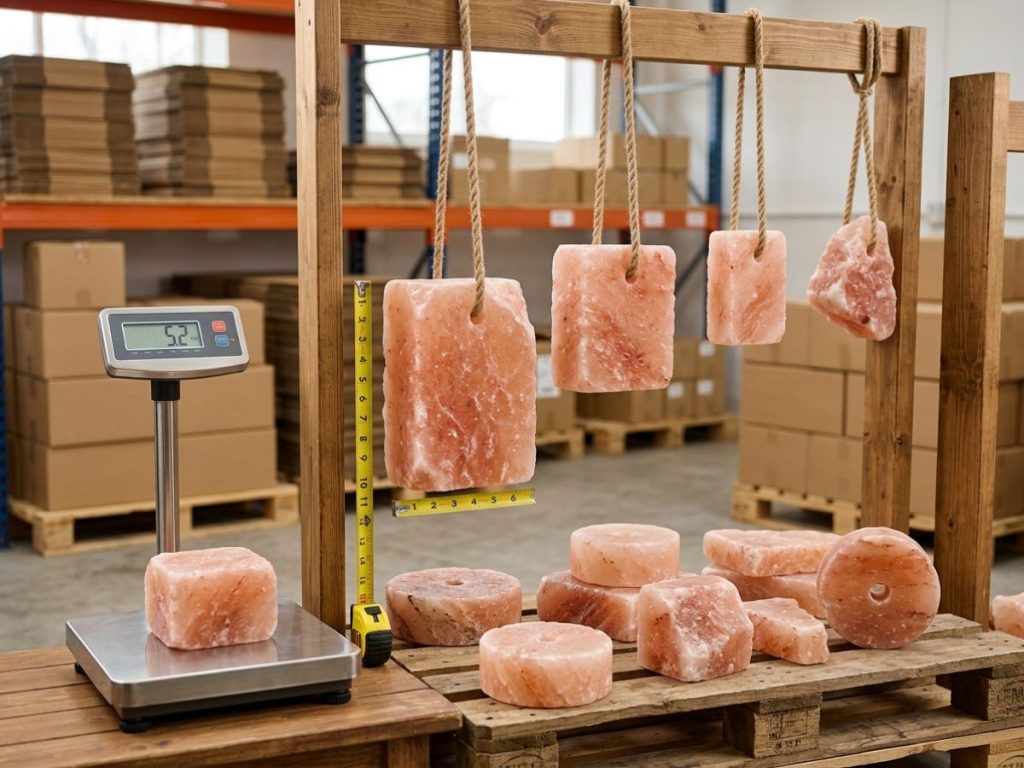 Himalayan animal salt lick sizes, weights, hanging rope, and bulk packaging options