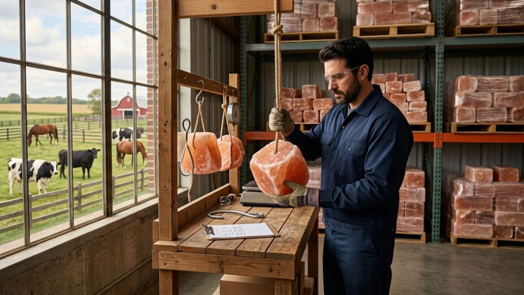 Quality inspection and export-ready packaging for Himalayan animal salt licks

