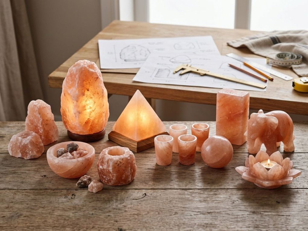 Himalayan decorative salt products in different shapes, sizes, finishes, and customized designs


