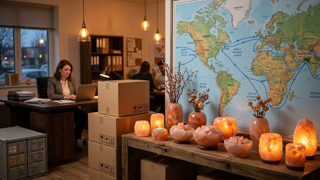 Himalayan decorative salt products exported worldwide from Pakistan to USA, Canada, and Europe

