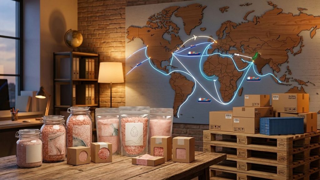 Himalayan pink salt private label and packaging solutions exported worldwide from Pakistan


