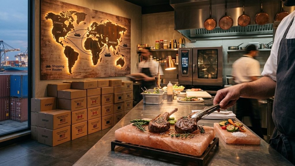 Himalayan salt cooking and serving products exported worldwide from Pakistan to USA, Canada, and Europe